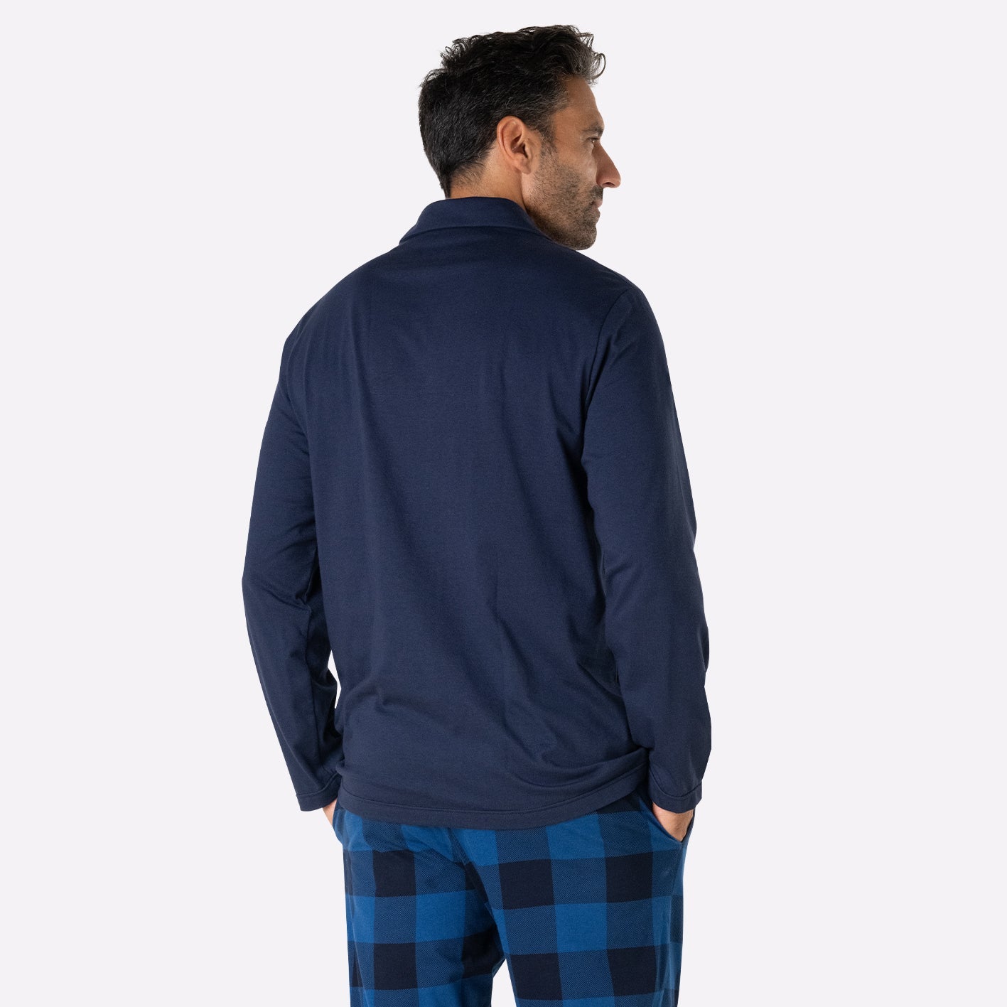 eminence-pyjama-long-ouvert-homme-camper-100-coton-marine image 4