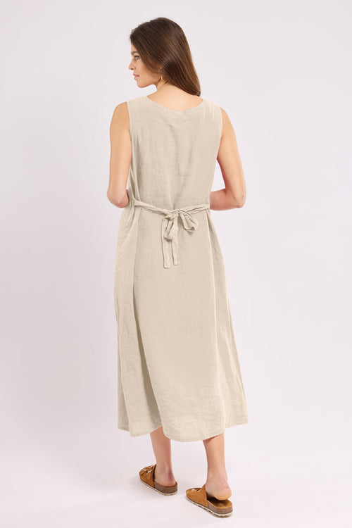 armor-lux-robe-longue-femme-lin-sans-manches-ceinture image 5