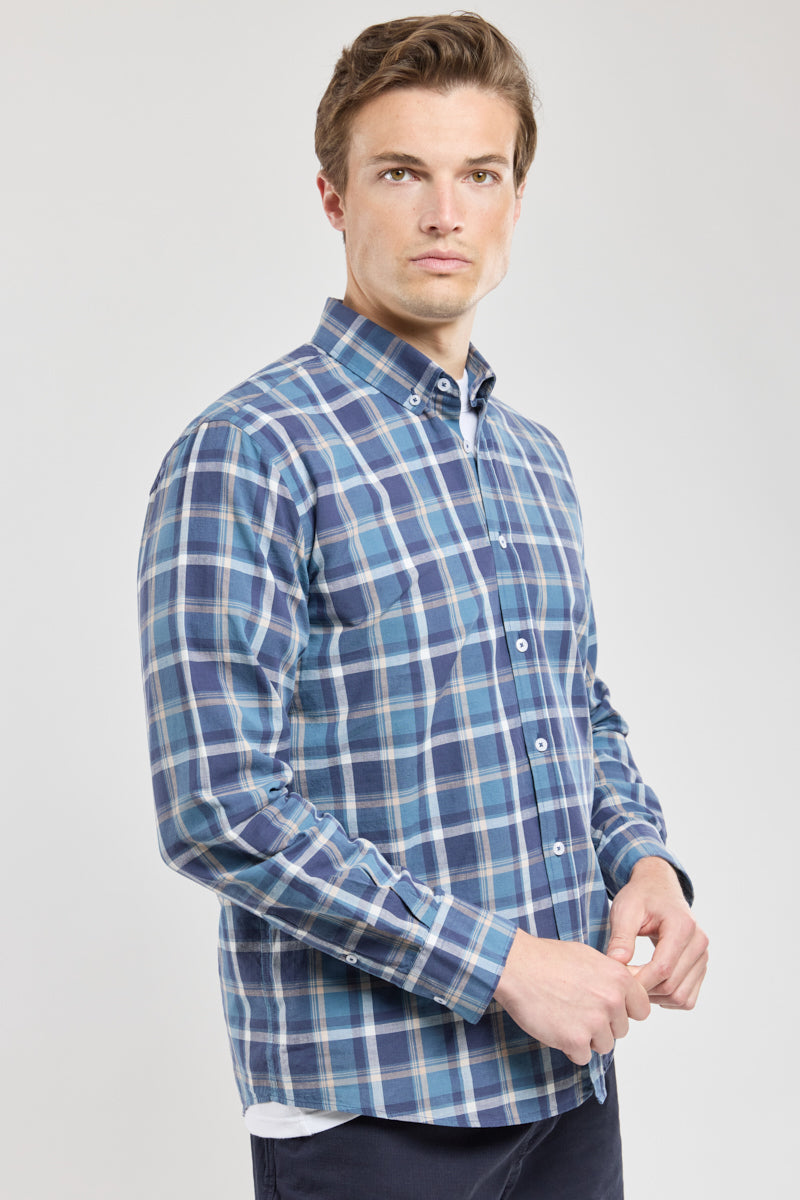 armor-lux-chemise-droite-carreaux-homme-coton-lin image 2