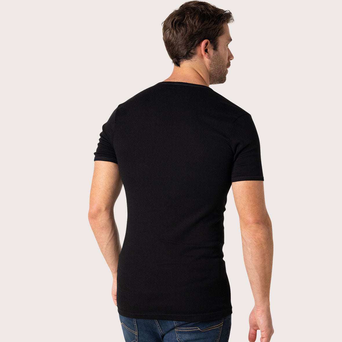 eminence-lot-de-3-tee-shirts-col-v-318-pur-coton-premium-homme-noir image 3