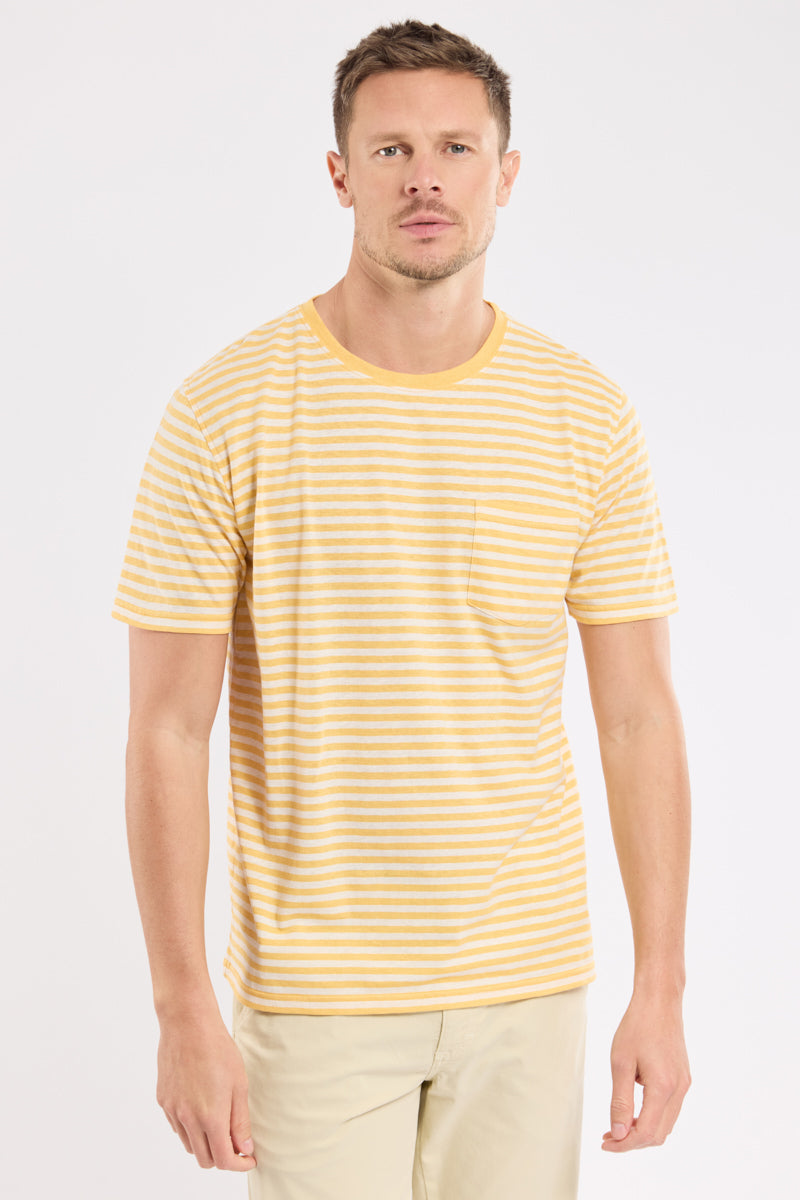 armor-lux-t-shirt-ray-homme-coton-et-lin-avec-poche image 4