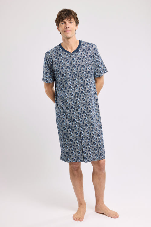 armor-lux-chemise-de-nuit-homme-coton-manches-courtes image 4