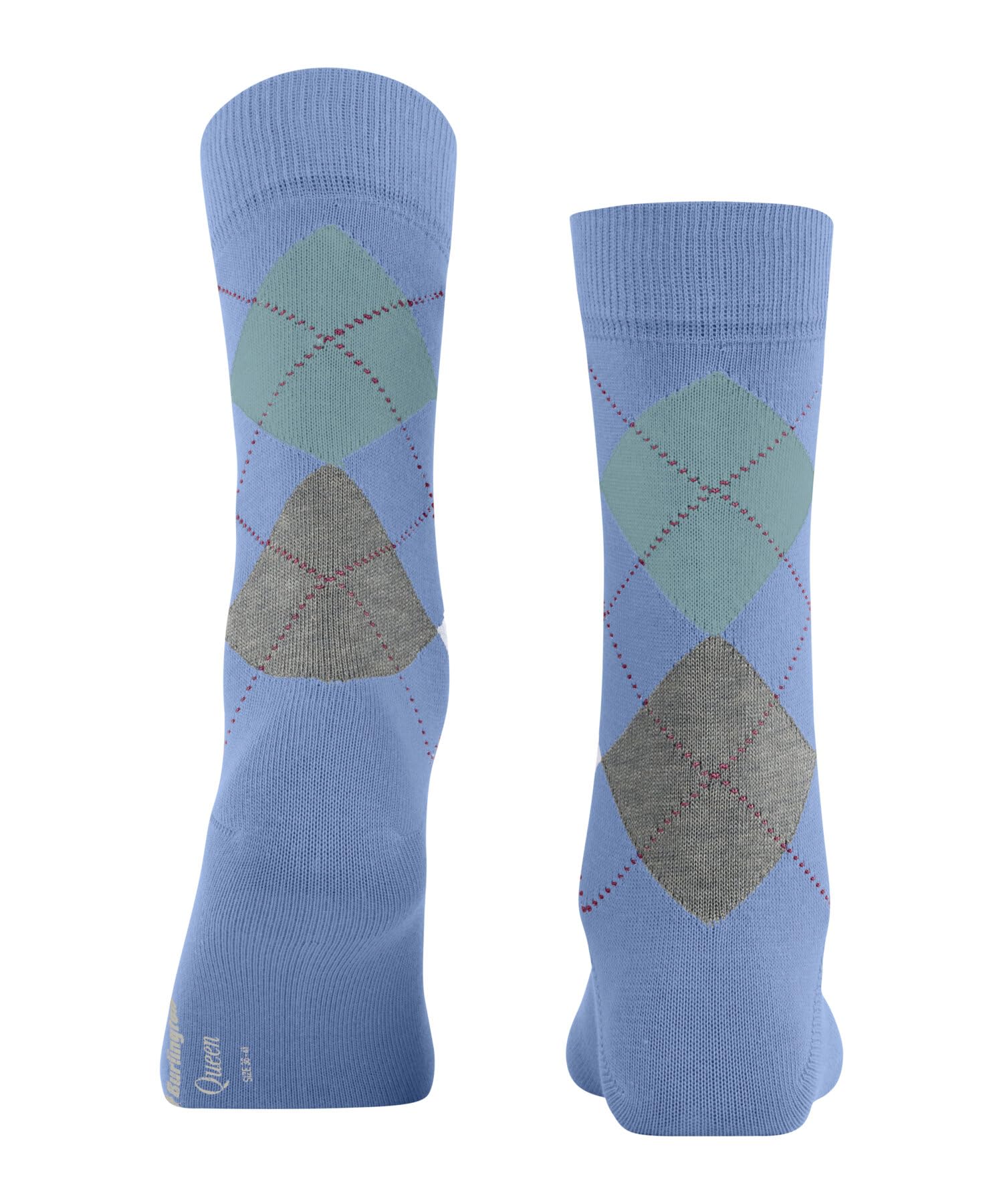 burlington-queen-chaussettes-femme-coton-fantaisie-argyle-bleu-deep-sea-6542-36- image 2