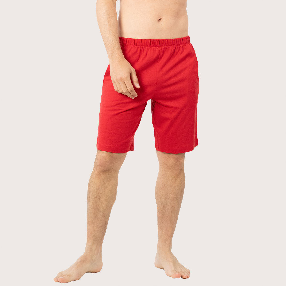 eminence-pyjama-court-col-t-boutonn-homme-casual-tee-shirt-short-rouge image 2