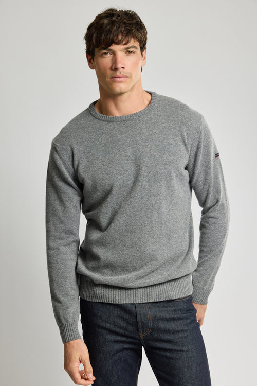armor-lux-pull-homme-col-rond-100-laine-uni image 2