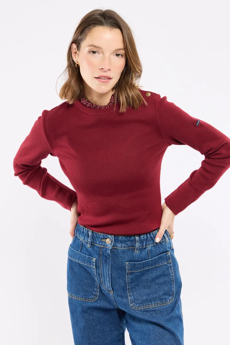 armor-lux-pull-col-imprim-pois-paule-boutonn-e-pull-femme-laine image 1
