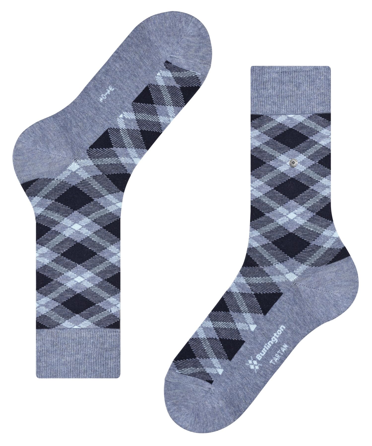 burlington-tartan-chaussettes-homme-coton-fantaisie-bleu-light-jeans-6662-40-46 image 5