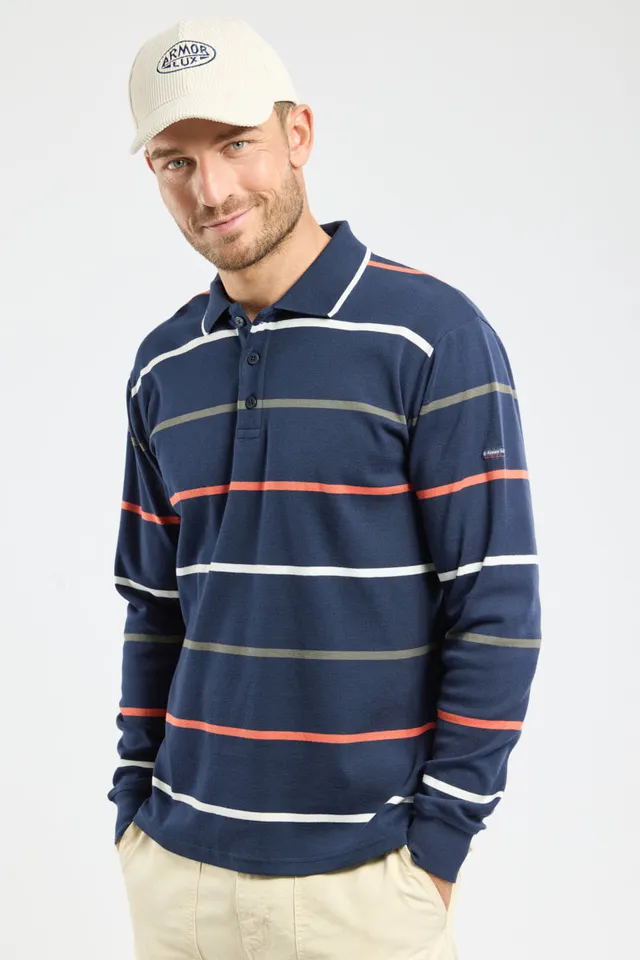 armor-lux-h-ritage-polo-homme-manches-longues-coton-ray image 1