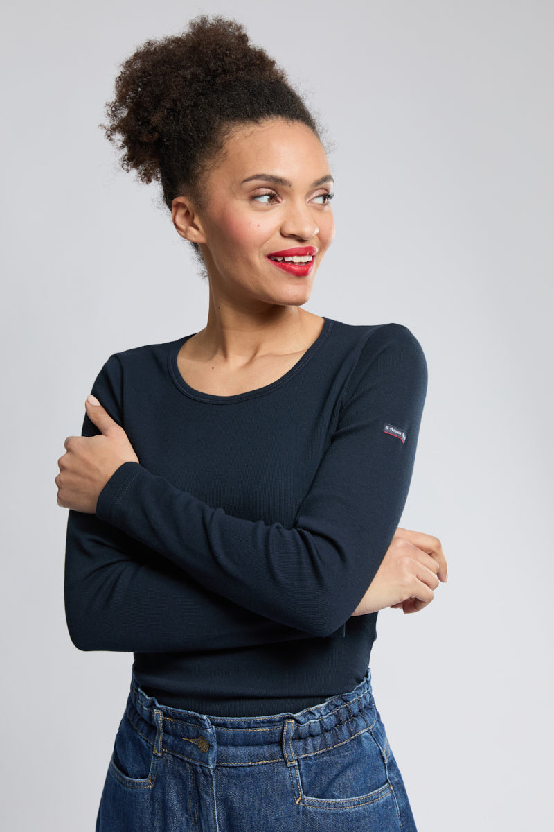 armor-lux-t-shirt-annaig-femme-manches-longues-coton image 1