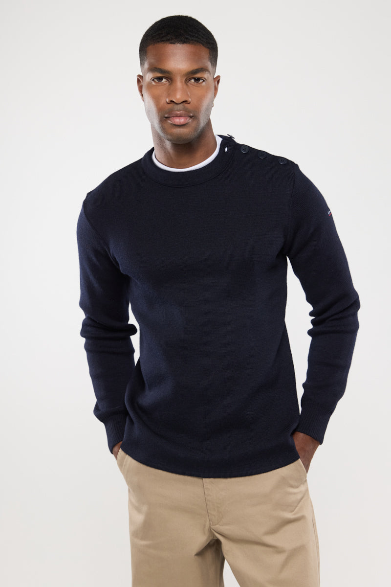 armor-lux-fouesnant-pull-marin-uni-en-laine-5 image 1