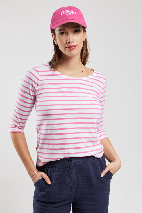 armor-lux-marini-re-femme-manches-3-4-coton-l-ger-col-bateau image 5