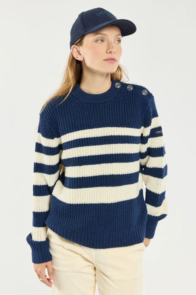 armor-lux-pull-ray-femme-col-chemin-e-laine-2 image 1