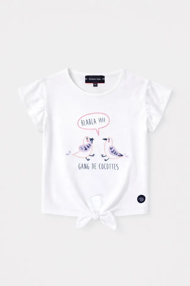 armor-lux-t-shirt-mouettes-enfant-coton-l-ger-manches-volant-es image 1