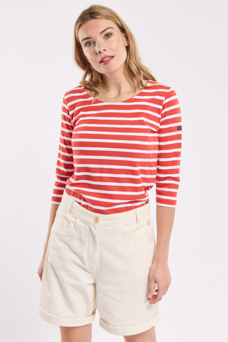armor-lux-marini-re-femme-manches-3-4-coton-lourd-col-bateau image 1