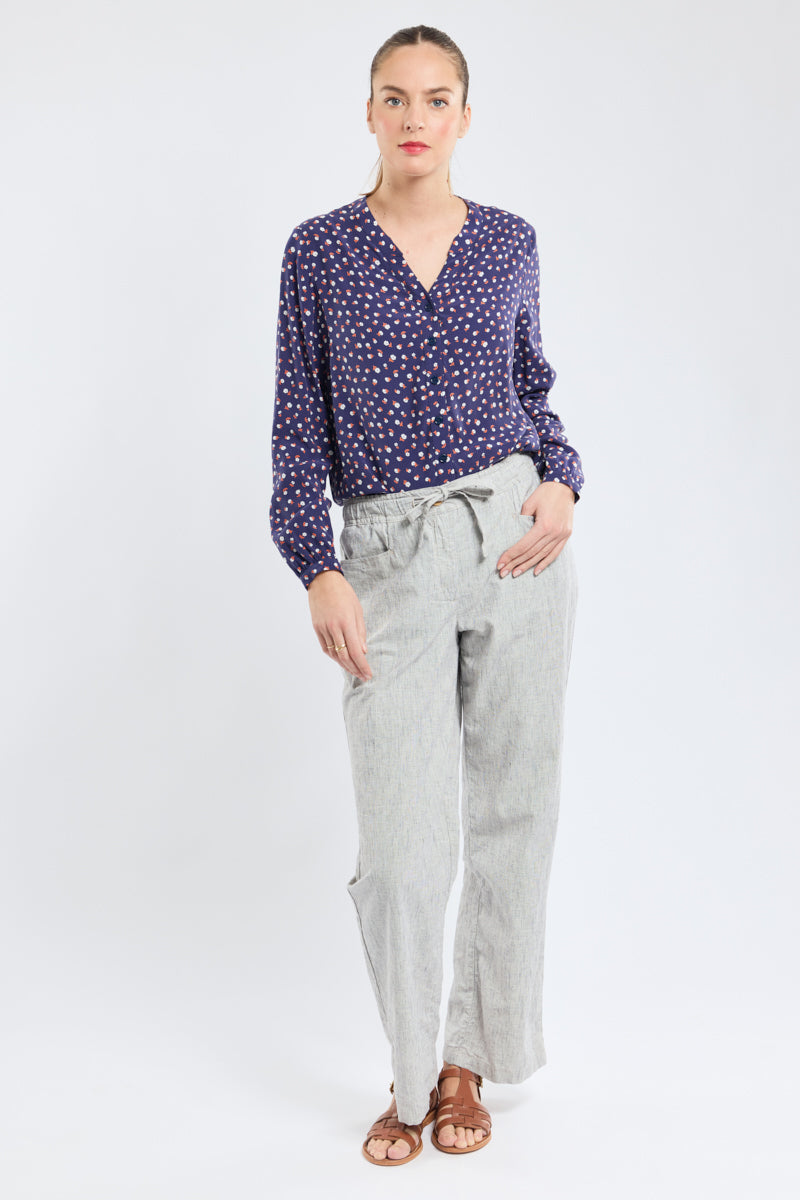 armor-lux-blouse-femme-fleurie-cupro-col-v-manches-longues image 4