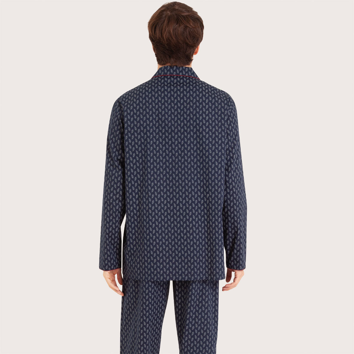 eminence-pyjama-long-ouvert-homme-popeline-feuilles-coton image 4