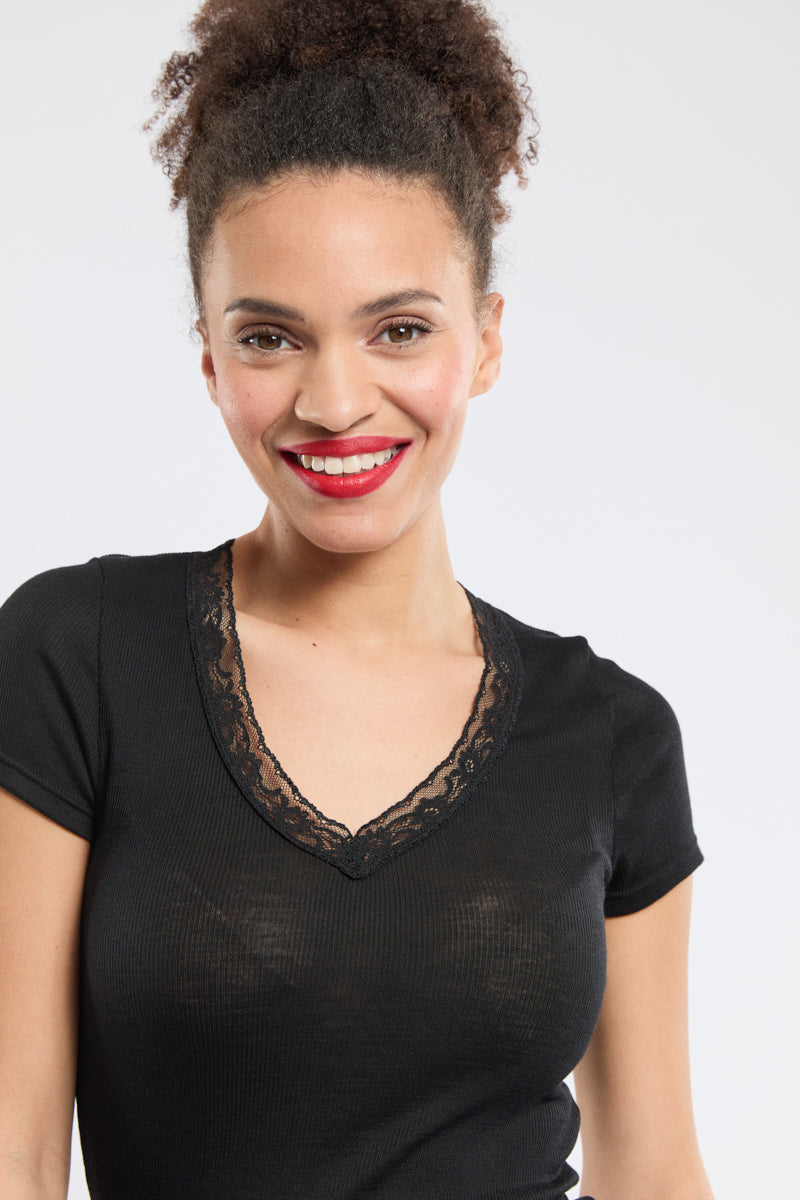 armor-lux-t-shirt-col-dentelle-laine-et-soie-femme-5 image 2
