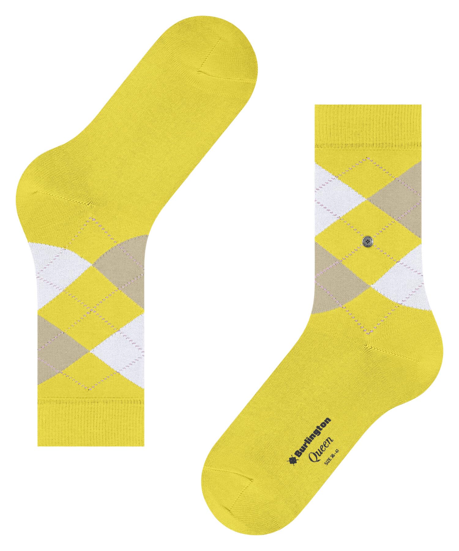 burlington-queen-w-chaussettes-femme-coton-fantaisie-1-paire-jaune-sunshine-36-4 image 6