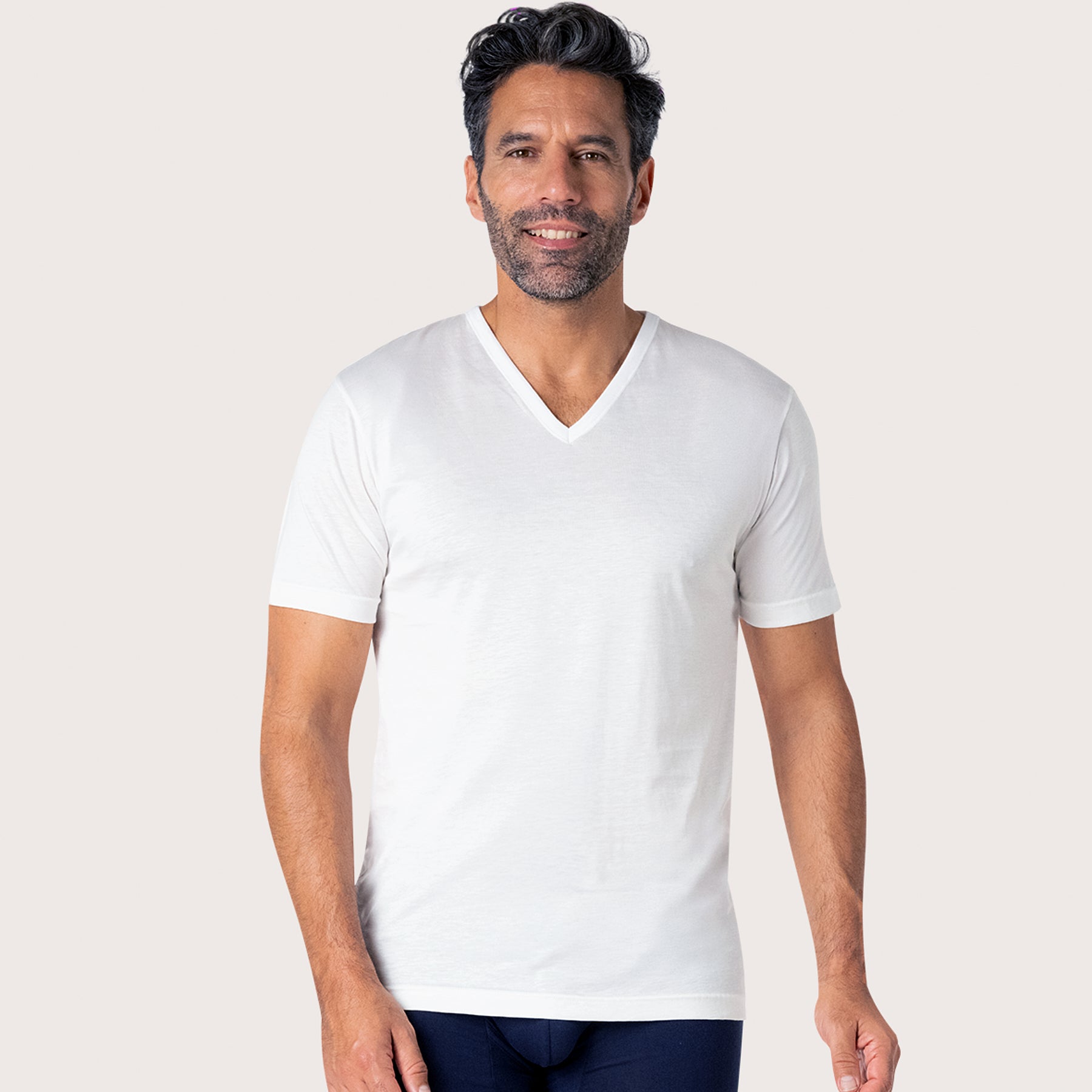 eminence-t-shirt-col-v-homme-luxor-coton-merceris image 1