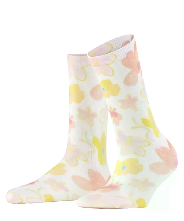 burlington-garden-bloom-chaussettes-femme-coton-respirant-fleur image 1