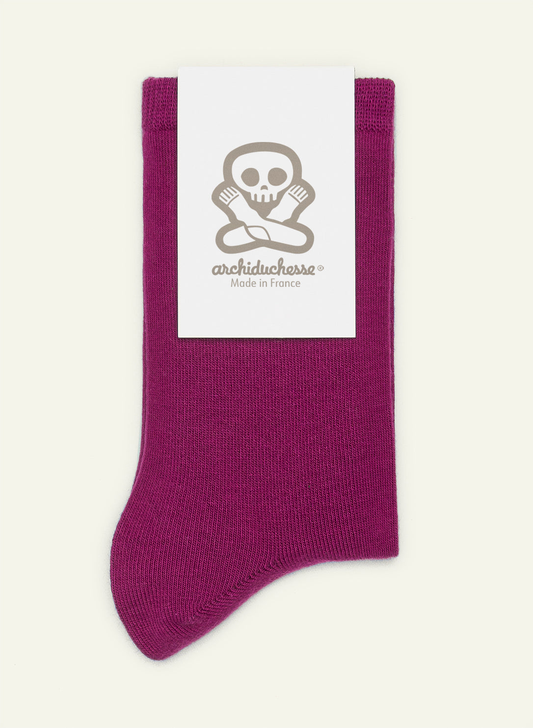 archiduchesse-courte-aubergine-socquettes-coton-unisexe image 3