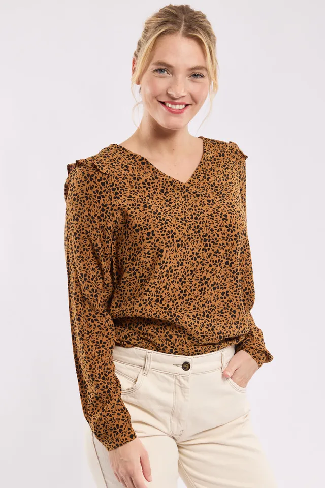 armor-lux-blouse-femme-col-v-imprim-e image 1