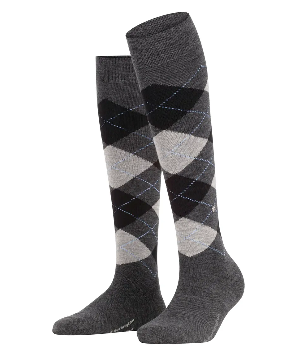 burlington-marylebone-w-kh-chaussettes-longues-femme-laine-gris-asphalt-3180 image 1