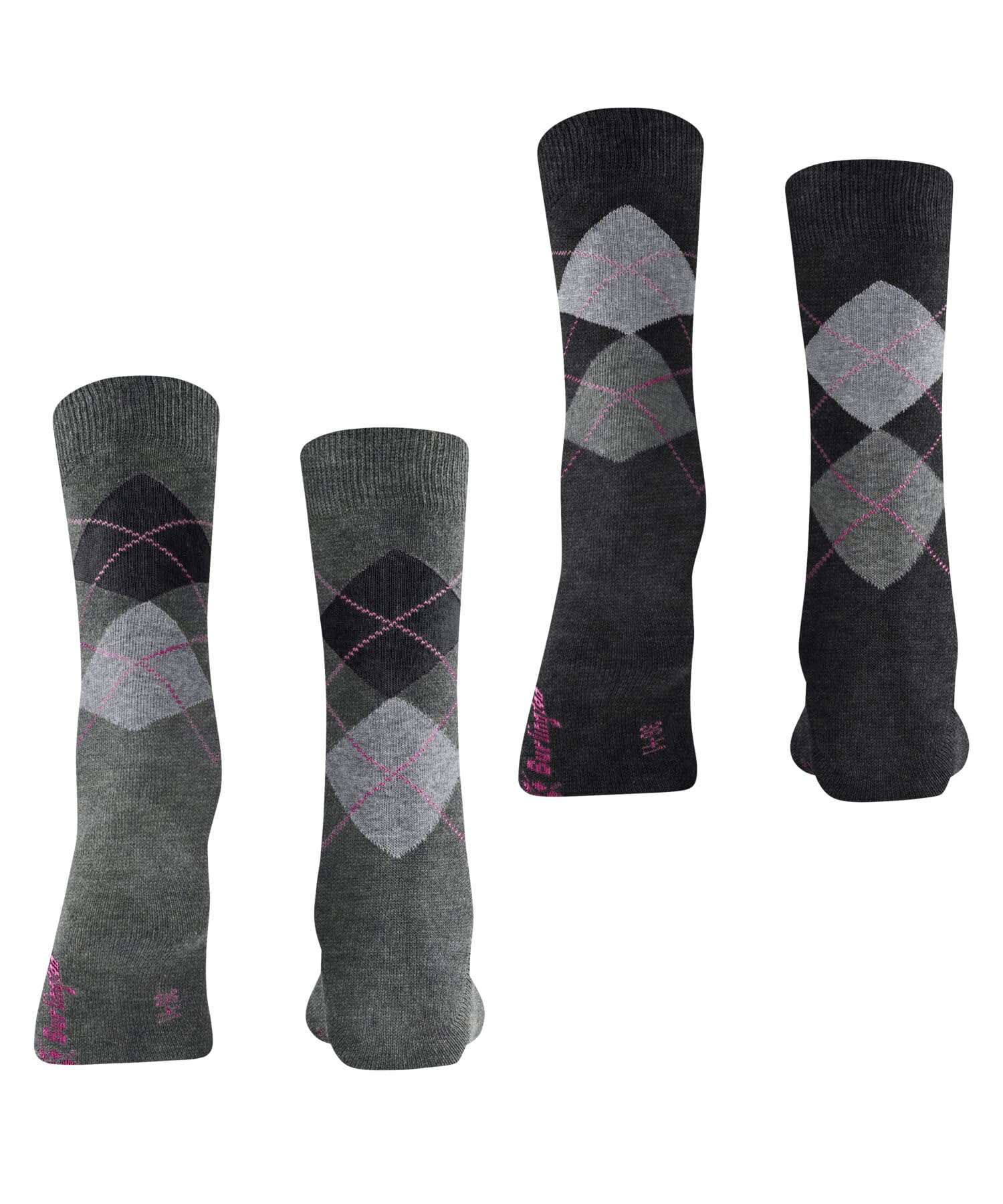 burlington-everyday-argyle-chaussettes-femme-coton-gris-x2-paires-36-41 image 2