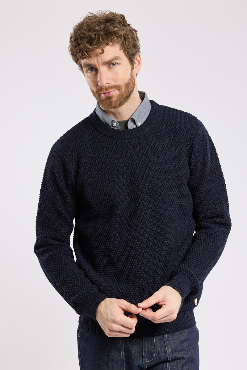 armor-lux-pull-col-rond-heritage-homme-100-laine-point-fantaisie image 5