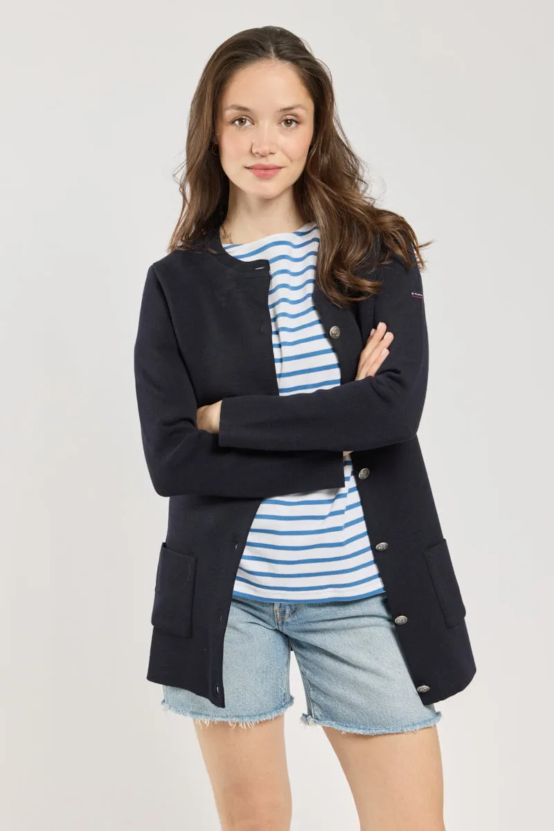 armor-lux-veste-longue-mellac-maille-milano-femme image 1