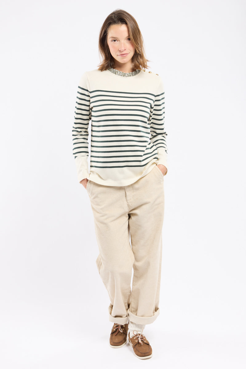 armor-lux-marini-re-femme-col-fleuri-coton-rustique image 4