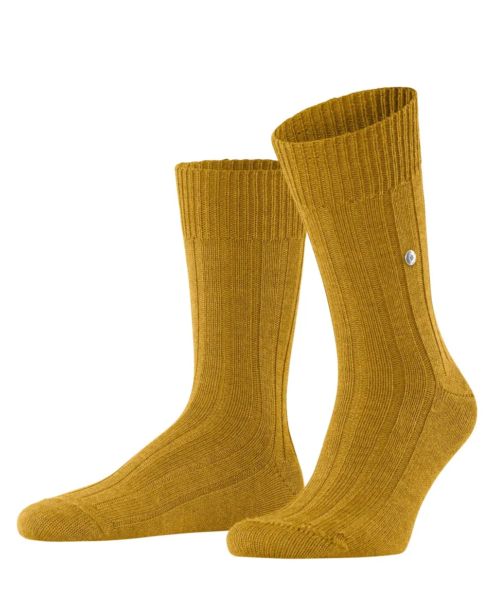 burlington-dover-chaussettes-homme-laine-jaune-moutarde image 1