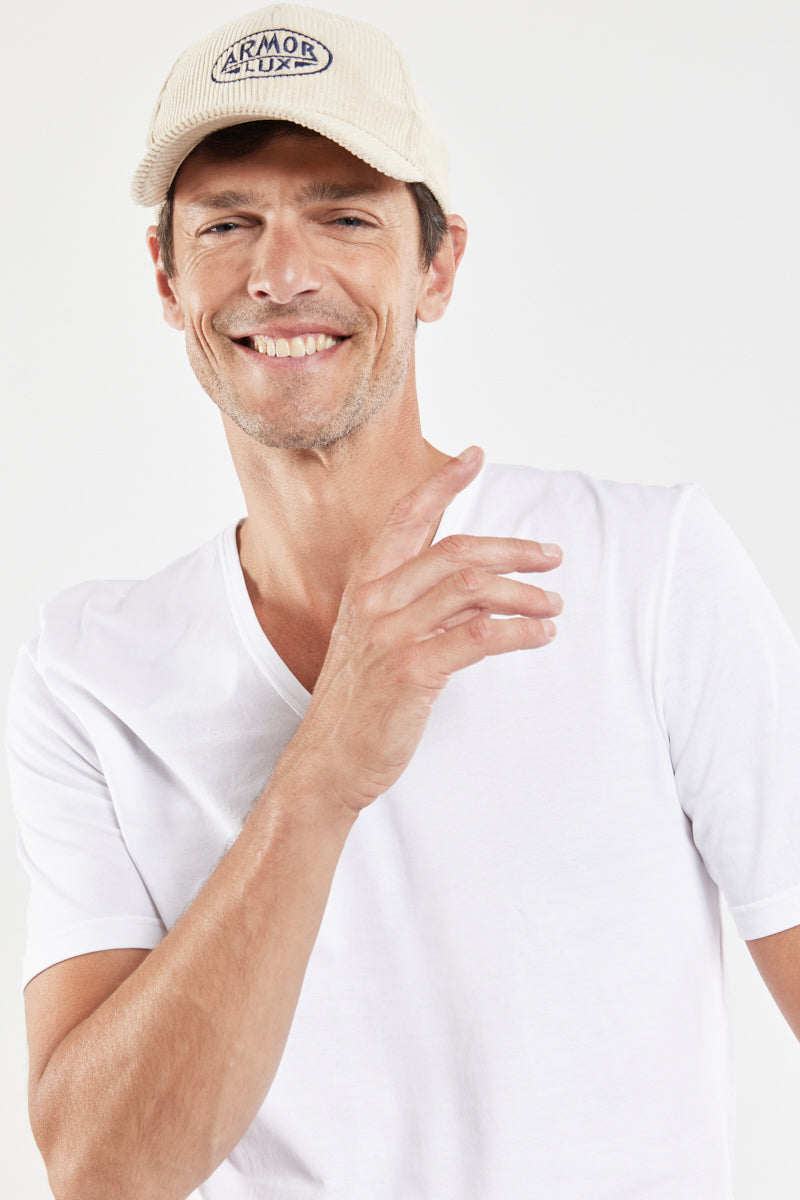 armor-lux-t-shirt-homme-col-v-coton-bio-l-ger image 2