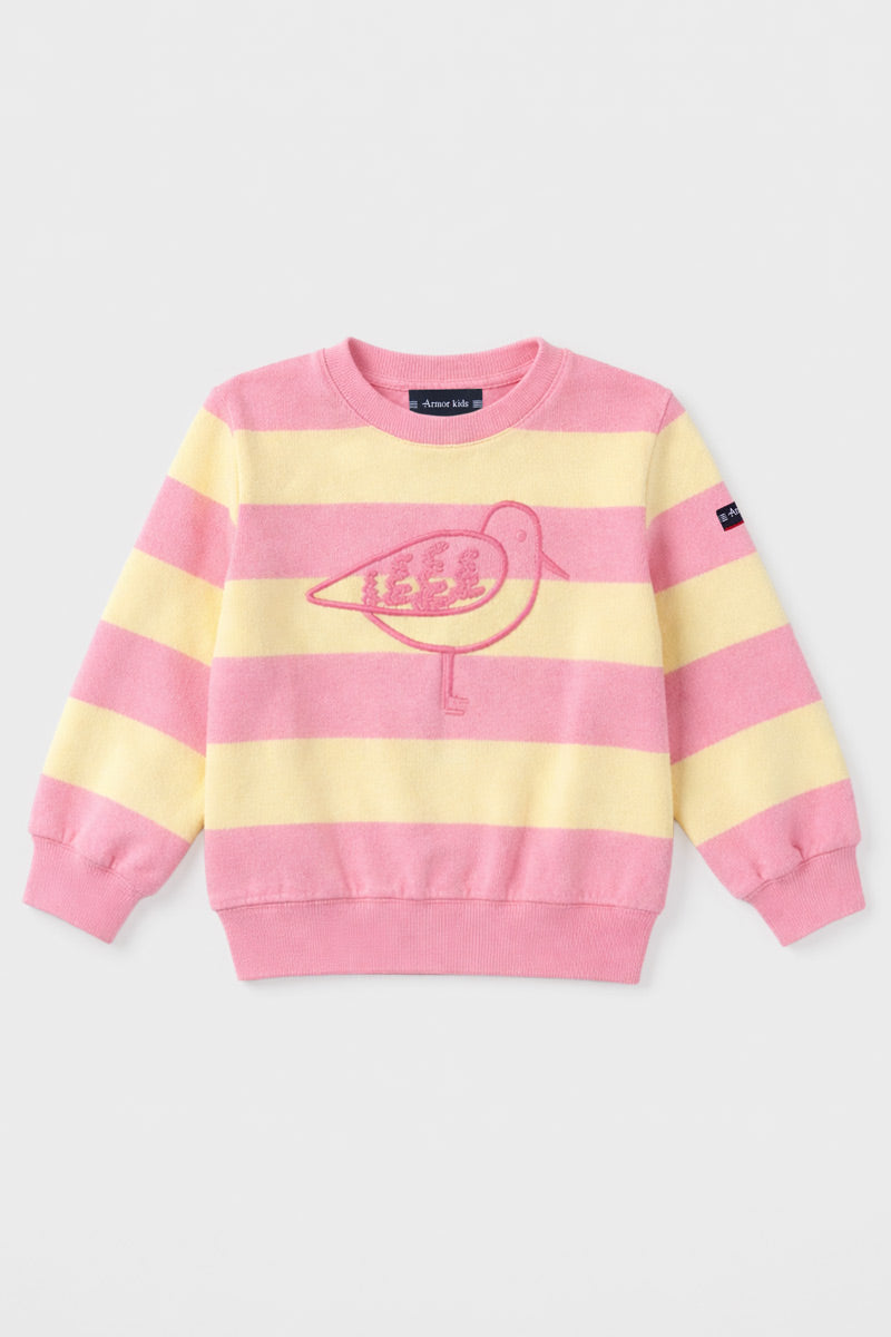 armor-lux-sweat-ray-kids-coton-rustique-broderie-mouette image 2