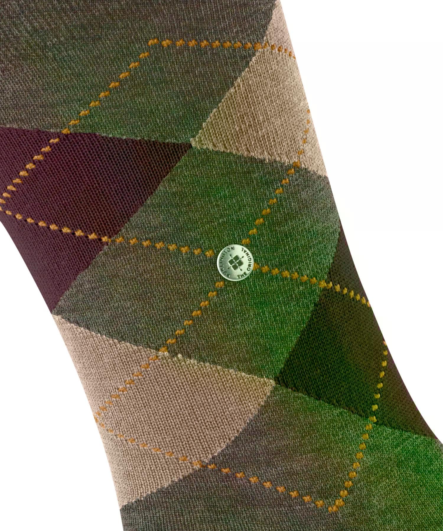 burlington-edinburgh-melange-chaussettes-homme-laine-argyle-vert-covert-7410-40- image 4