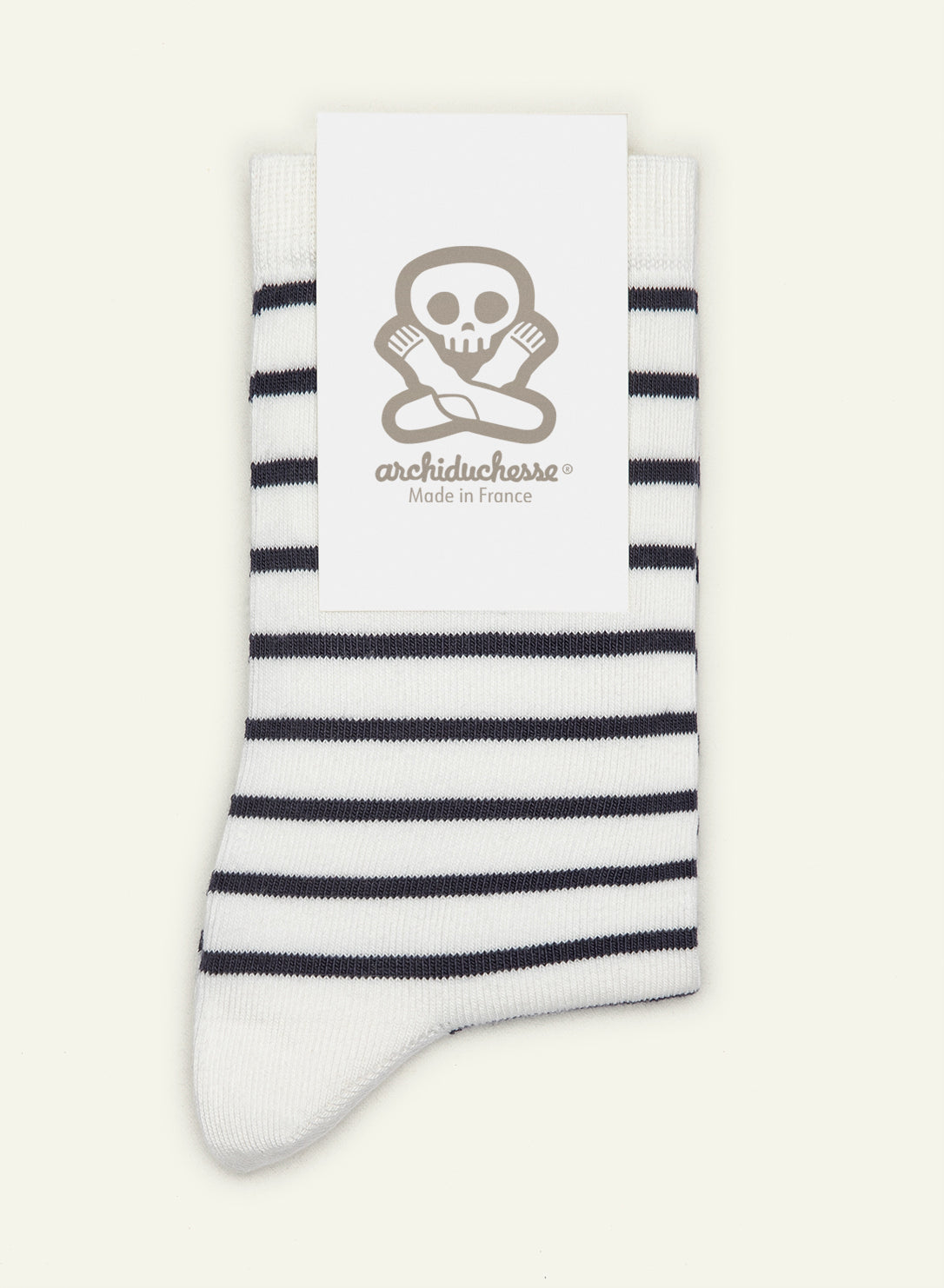 archiduchesse-b-nodet-chaussettes-courtes-ray-es-marine-blanc image 6