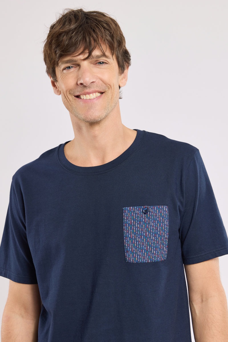 armor-lux-pyjama-short-homme-coton-t-shirt-short image 2
