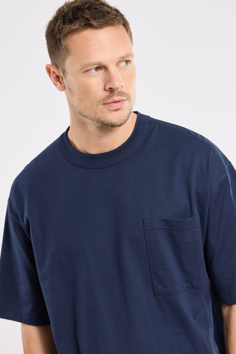 armor-lux-t-shirt-coupe-large-h-ritage-coton-bio-poche-poitrine image 2