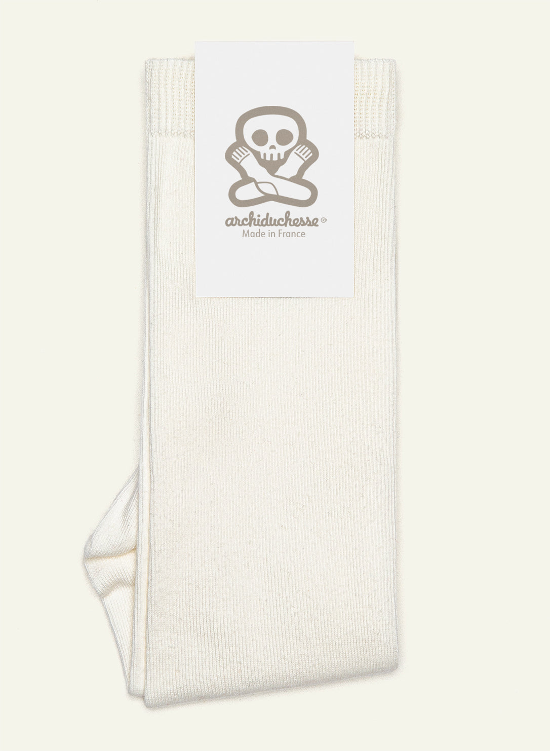 archiduchesse-blanc-mouton-chaussettes-de-ville-unisexe-mi-mollet image 5