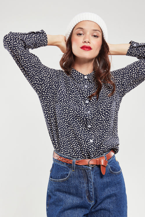 armor-lux-blouse-pois-cupro-manches-longues-col-revers image 2