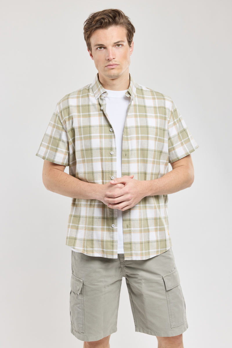 armor-lux-chemise-homme-manches-courtes-coton-lin-carreaux image 1