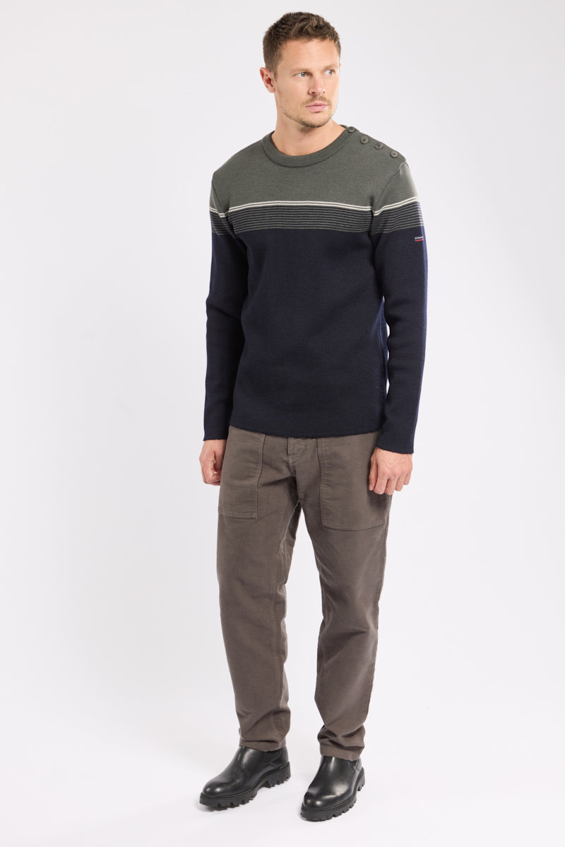 armor-lux-pull-marin-homme-ray-100-laine-patte-boutonn-e image 4