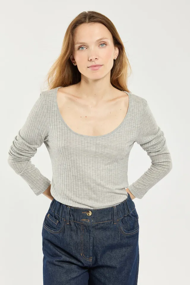 armor-lux-t-shirt-femme-manches-longues-lyocell-et-coton image 1