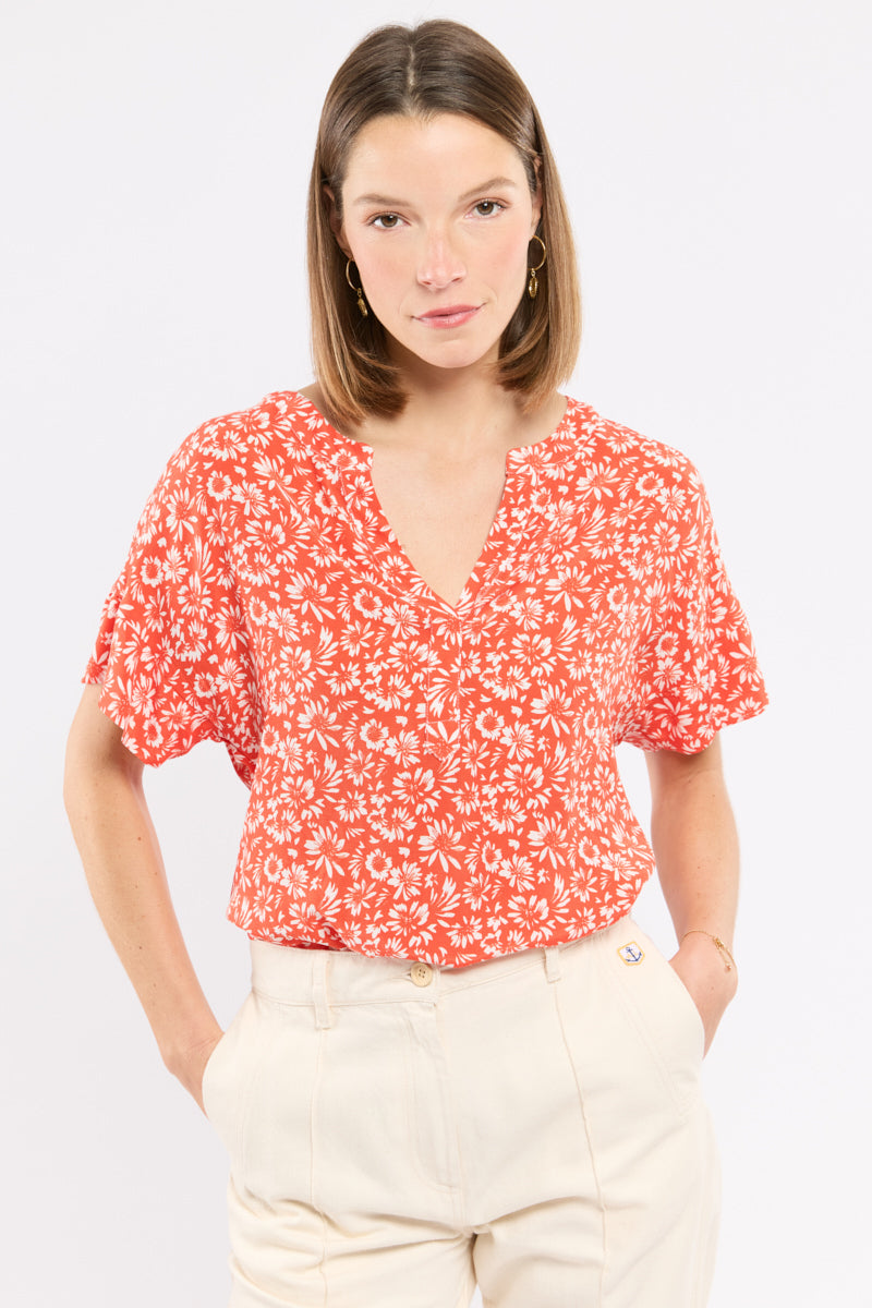 armor-lux-blouse-imprim-e-femme-cupro-floral-fluide image 1
