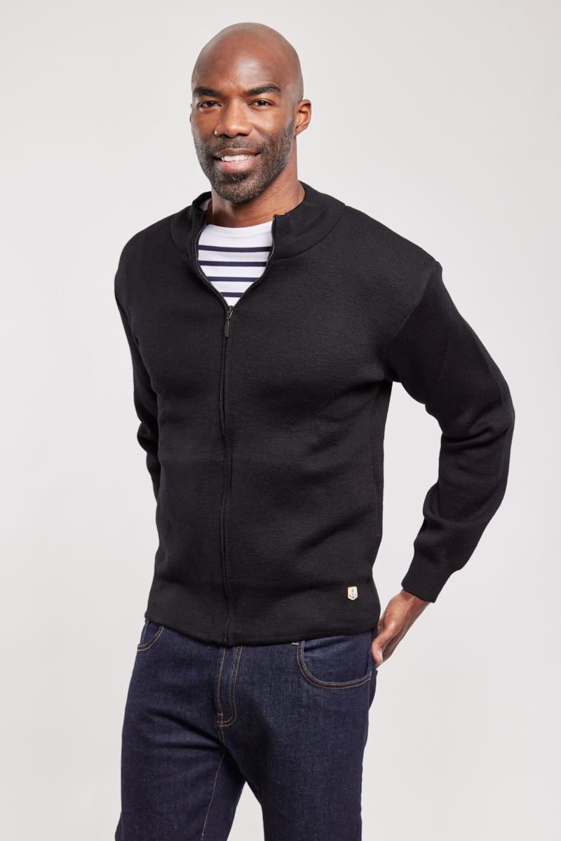 armor-lux-cardigan-plouescat-homme-100-laine-zipp-col-montant image 2