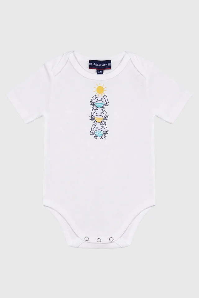 armor-lux-body-baby-coton-crabes-manches-courtes image 1