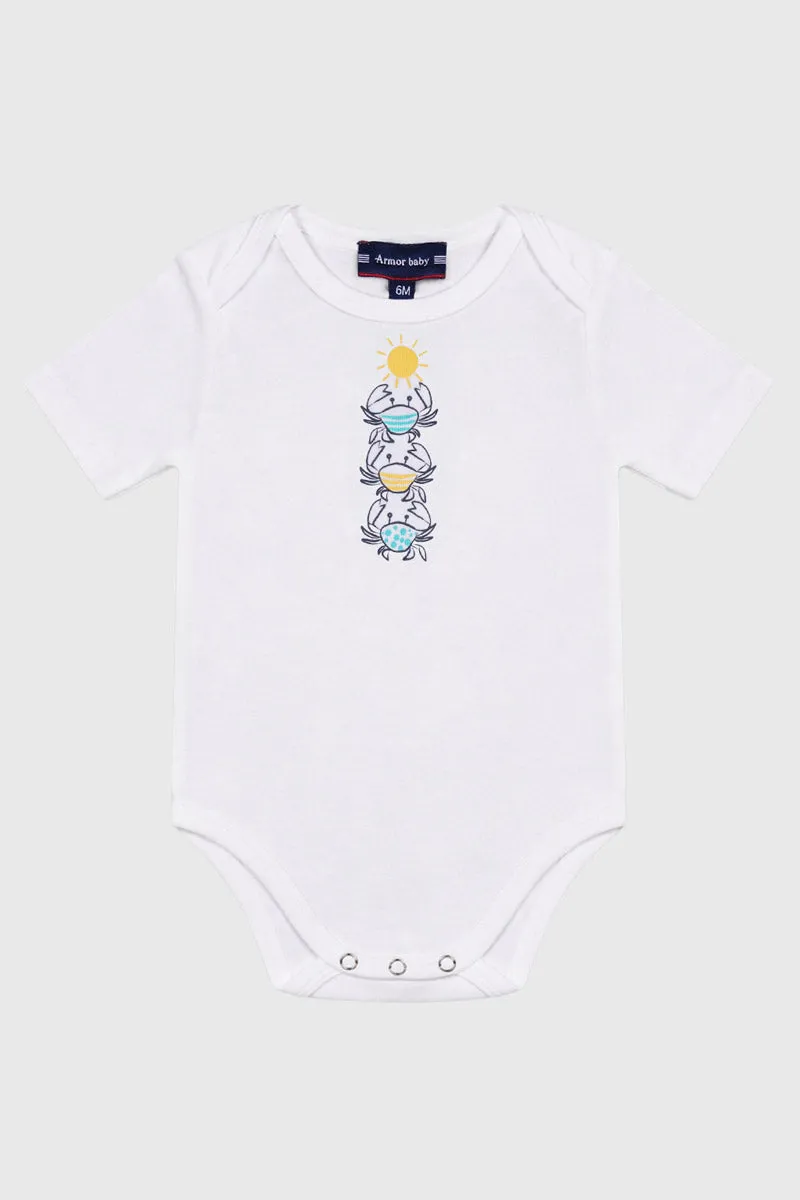 armor-lux-body-baby-coton-crabes-manches-courtes image 1