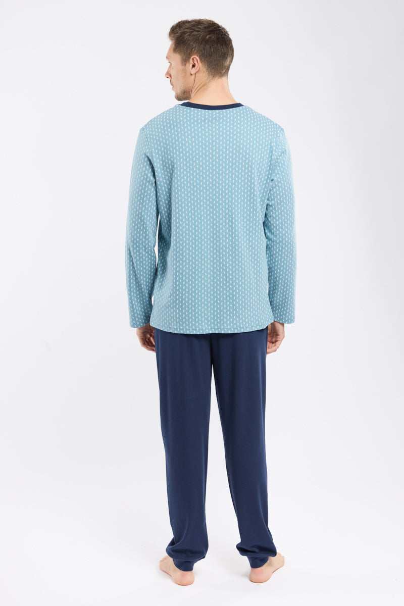 armor-lux-pyjama-jogging-micromotifs-coton-pais-homme image 3