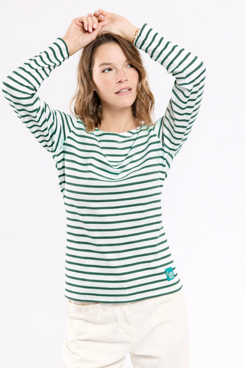 armor-lux-marini-re-femme-coton-pais-col-bateau-coupe-ajust-e image 3
