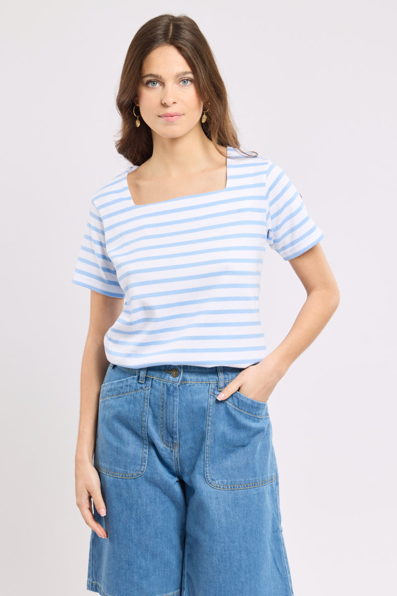 armor-lux-marini-re-femme-col-carr-coton-rustique image 1